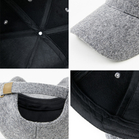 Chapeaux de baseball d'hiver en laine épaissie et chaude Homme Femme Couleur unie personnalisée Logo uni Casquette