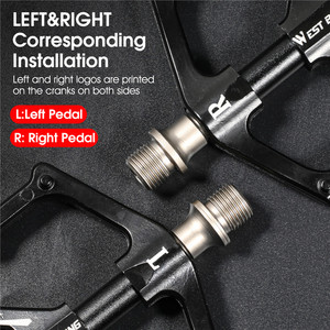 WEST BIKING 3 roulements en alliage d'aluminium magnétique pédale de vélo plate-forme élargie lisse Durable antidérapant route <span class=keywords><strong>VTT</strong></span> pédales - Product Image 6