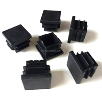 Embouts d'obturation en plastique carré noir pieds de chaise inserts de tuyau de tube bouchons bouchon 10x10mm 13x13mm 15x15mm 16x16mm - 50x50mm