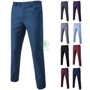 Nova cor pura tendência versátil calças casuais calças masculinas de negócios