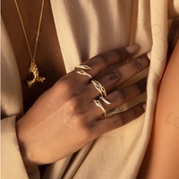 LOZRUNVE Bague en argent sterling 925 or 18 carats cristal délicat oeil de marquise oiseau animal empilable