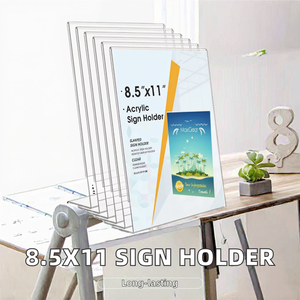 8.5x11 dấu hiệu <span class=keywords><strong>Acrylic</strong></span> chủ hai mặt rõ ràng khung nhựa Wall Mount <span class=keywords><strong>Poster</strong></span> hiển thị đứng cho thị trường đánh bóng kệ trưng bày - Product Image 5