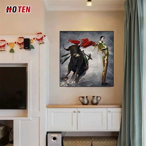 Reproducción <span class=keywords><strong>de</strong></span> pintura al óleo pintada a mano <span class=keywords><strong>de</strong></span> estilo abstracto Figura taurina china y lienzo <span class=keywords><strong>de</strong></span> retrato - Product Image 3