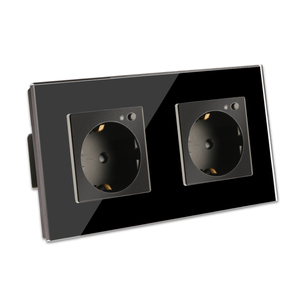 Bingoelec vente en gros maison mur puissance <span class=keywords><strong>salle</strong></span> <span class=keywords><strong>de</strong></span> <span class=keywords><strong>bain</strong></span> verre cristal 16A allemagne prise Zigbee Smart Wifi Double prises - Product Image 5
