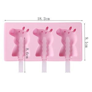 Homesun 4 cavités moule à crème glacée en Silicone moules à Popsicle réutilisables bricolage fait maison mignon dessin animé fruits crème glacée Popsicle Maker moule - Product Image 6