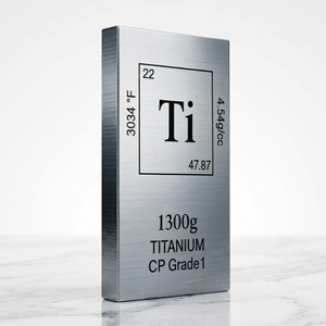 Lingote de Titanio CP Gr1 ASTM B348 Personalizado, 99.5% de Pureza, 1.3 kg, Lingote de Inversión para Colección - Product Image 1