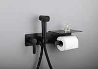 Ensemble de pistolet de pulvérisation WC moderne en laiton écologique avec bidet chaud/froid et porte-serviettes en papier dissimulé pour hôtels