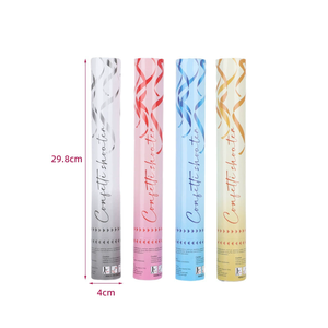 Top Fashion 30cm Silver Gold Blue Red Silk Ribbon Wedding <strong>Confetti</strong> Cannon Party Poppers <strong>Confetti</strong> for Wedding Party Supplies - Product Image 2
