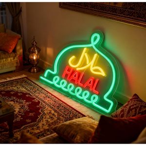 Lettres néon LED halal arabes, à intensité variable, alimentées par USB, lumière d'ambiance pour vitrine, lumière décorative pour magasin, indicateur lumineux de rue, personnalisable 5V - Product Image 5