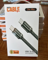 Câble de date tressé en alliage de zinc 1.2M 6A Câble de charge rapide USB C vers USB C
