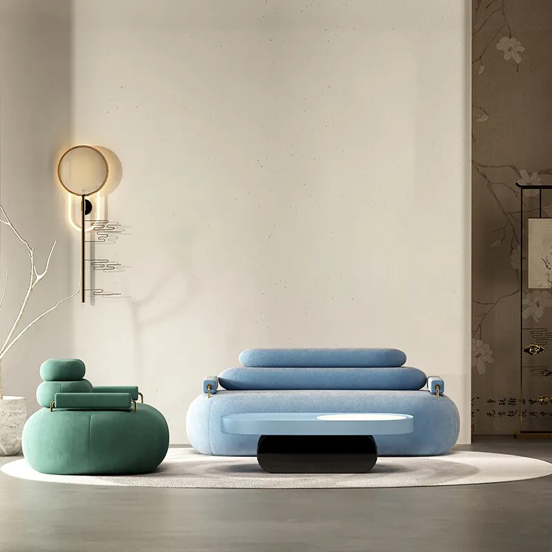 Kualitas Tinggi Premium Sofa Mewah Furnitur Ruang Tamu Sofa Set Sofa Beludru Kain Modern Italia Furnitur