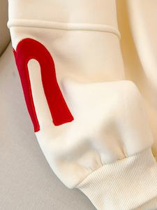 Sudadera con Capucha de Punto para Mujer, Estilo Casual y Holgado, con Bordado de Letras, Antiarrugas y Antiretráctil - Product Image 4