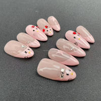Polvo de uñas prensado a mano puro Tender pintado a mano KT Cat Style Fábrica reutilizable de alta calidad al por mayor