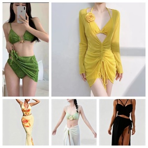 Traje de Baño Bikini Personalizado para Mujer, Traje de Baño Sheining con Falda, Secado Rápido, Transpirable, Conjunto de Tres Piezas - Product Image 1