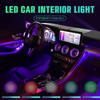 Lumière d'ambiance LED 64 couleurs pour aérateurs de turbine 10W pour W205 X253 GLC Coupé C43 C63s, couvercles de haut-parleurs de voiture, lampe décorative