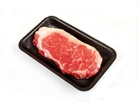 Boîte en plastique PP rectangulaire noire jetable de haute qualité personnalisée pour le service de nourriture, plateau de buffet, emballage de viande