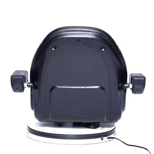 Siège de tracteur universel de remplacement, paire de sièges de tondeuse à dossier haut compact, siège de <span class=keywords><strong>chariot</strong></span> élévateur en vinyle noir, direction centrale de trou de vidange - Product Image 5