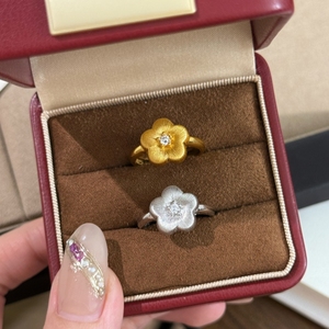 Bague <span class=keywords><strong>de</strong></span> luxe réglable en argent sterling 925 plaqué or rhodium avec zircon fleur <span class=keywords><strong>de</strong></span> prunier mariage ou mariage pile pour <span class=keywords><strong>les</strong></span> filles - Product Image 3
