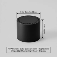 Tapa cilíndrica exclusiva de aleación de zinc grabada para perfume, negro mate, tapón magnético para fragancias de nicho, fábrica OEM/ODM