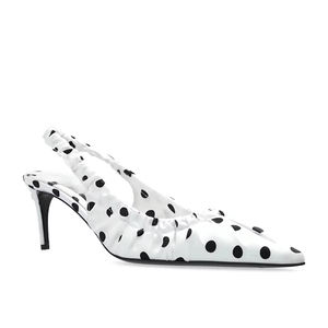 بيع بالجملة جديد لطيف النساء الأسود البولكا نقطة الطباعة حبال الظهر منخفضة هريرة كعب مدبب اصبع القدم اللباس الصنادل الأحذية - Product Image 2