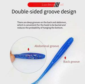 Aotuo <span class=keywords><strong>Leurre</strong></span> souple à queue en T bouclée, 5,5 cm, 6,5 cm, 7,5 cm, 100 pièces en sac OPP, pour la pêche au bar et au culter en eau douce - Vente chaude - Product Image 4