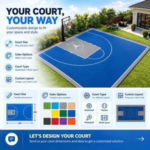 Pavimentazione per Campo da Basket Privato, Piastrelle Modulari in Plastica Incastrabili per Sport all'Aperto, Antiscivolo e Ammortizzanti - Product Image 5