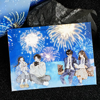 1 rouleau de ruban adhésif PET, série Night Isle Starlight, thème ciel étoilé, décoration de paysage, matériel pour carnets faits main, adhésif réutilisable