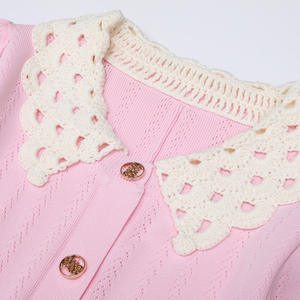 Abito Lungo Elegante da Donna in Maglia a Maniche Corte con Colletto a Risvolto e Bottoni, Collezione Primavera Estate 2026 - Product Image 4