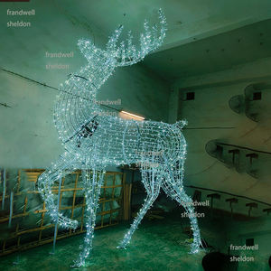 Ornements de traîneau de père noël grandeur nature à vendre/charge adultes lumière chaude voiture de traîneau de noël/2m renne traîneau de noël étanche - Product Image 6