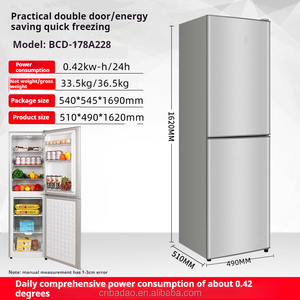 228L Smart Home Double-Door Freezer Bottom-Freezer <b>Refrigerator</b> for Households and Hotels Smart Home Freezer - Product Image 3