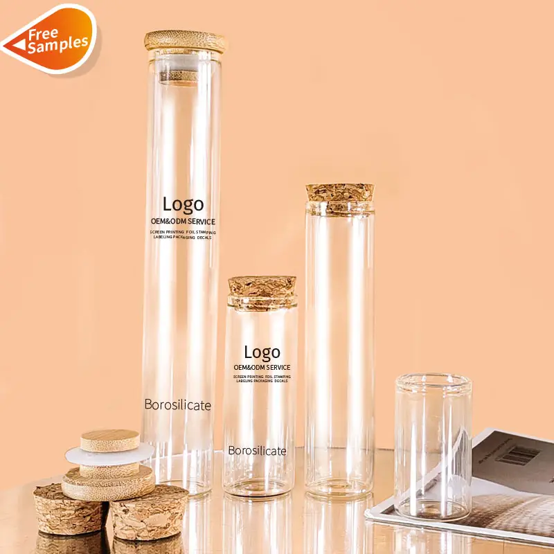 Popolare 30mm 15ml 25ml 30ml provetta in vetro borosilicato alto fiale di vetro con parte superiore in sughero in legno