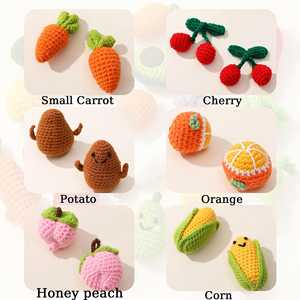 Kaiyue tricoté à la main Crochet nourriture fruits légumes poupée jouets porte-clés concombre avocat tricot Crochet poupée Amigurumi fil jouets - Product Image 5