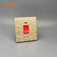 Panel de Interruptor de Pared con Textura Dorada de 86 mm, Interruptor de Luz de 2 Botones + Regulador de Velocidad de Ventilador, Interruptor Atenuador de 10 A, Panel Decorativo para PC, Uso Doméstico