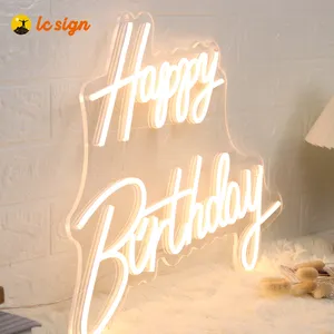Custom Neon Sign 3d Led Happy Birthday Neon Sign Spaceman For Art Decoration