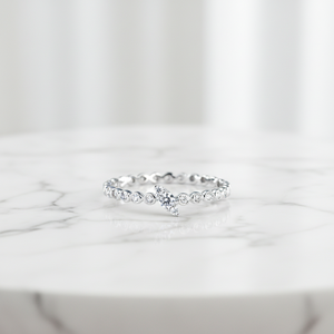 แหวนแต่งงานทองคำแท้ 18K ทำมือจากฮ่องกง ประดับเพชรแท้ธรรมชาติ สามารถสวมใส่ได้ทุกวัน เหมาะสำหรับวันวาเลนไทน์ - Product Image 3