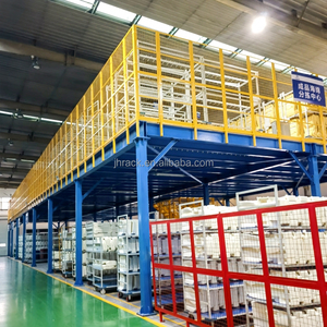 Sistema de plataforma de entresuelo de metal galvanizado multinivel duradero CE estantes de almacenamiento de almacén resistentes unidades de estantería de acero - Product Image 3