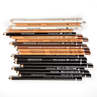 Autriche Cretacolor Sketch 4MM Charcoal Carbon black Soft Medium Hard oil White weisskreide /sepia tan Highlight wood Pencils