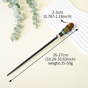 Fermacapelli Artigianale Fai-da-Te con Pietre Curative in Cristallo, Bacchetta Magica dei Dodici Segni Zodiacali - Product Image 5