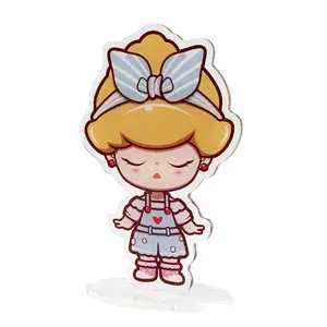 인기있는 게임 애니메이션 귀여운 캐릭터 책상 장식 사용자 정의 캐릭터 반짝이 아크릴 스탠드 애니메이션