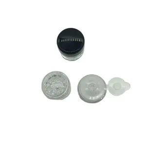 Transparent black silver gold lid round shape single color eyeshadow Packaging pallet for make up use eyeshadow