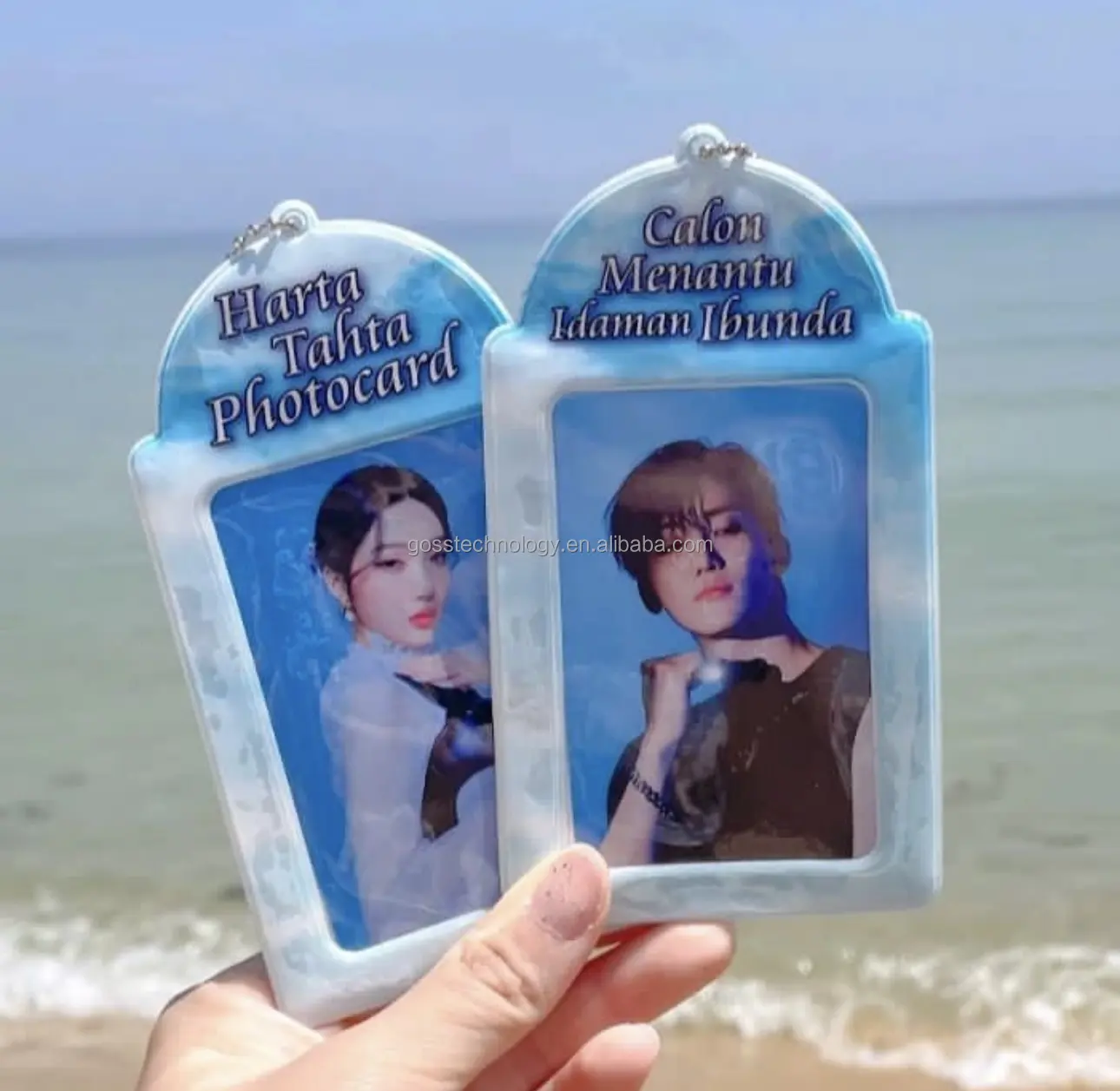 Proveedores del fabricante Diseño personalizado PVC photoCard holder Kpop photocard Tarjetero con llavero