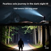 Lampe torche LED T9, batterie de grande capacité, économie d'énergie, lampe de poche légère, lampe de poche EDC pour voyage et camping
