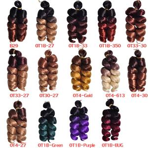 Extensions synthétiques de cheveux tressés à haute température, 150g, style queue de cheval ondulée lâche, boucles en spirale, boucles françaises au crochet - Product Image 5
