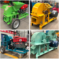 Broyeur de bois mobile à moteur diesel pour bois sec et humide, branches d'arbres fruitiers, bûches et débris.