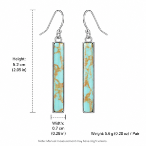 Orecchini Pendenti Creativi e Lunghi per Signore, Stile Vintage con Decorazioni in Turchese - Product Image 4