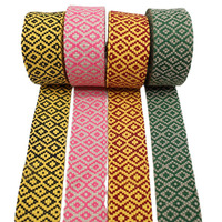 REWIN vente en gros d'accessoires de sac ceinture de garniture de sangle de guitare tissée épaisse et personnalisée de 2 pouces de large sangle en coton doux Jacquard