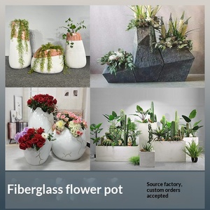 Fiberglass Flower Pot Set Creative Simple Outdoor Commercial <b>Large</b>-Diameter Oval Custom-Made Minimalist and Modern - Product Image 4