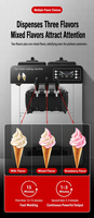 Machine à glace commerciale à trois têtes, forme carrée, système de congélation mécanique multi-prises compatible, garantie 1 an pour les commerces