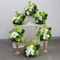 Fleurs artificielles en gros pour arrangements floraux de mariage, boule de fleurs blanches et vertes et guirlande pour centres de table de fête