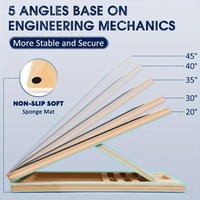 Planche inclinée réglable professionnelle 1 pièce - Planche portable en bois pour étirements des mollets et squats, adaptée aux genoux